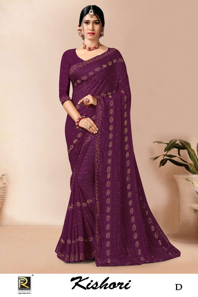 Ronisha Kishori Swarovski Diamond Designer Sarees Catalog
